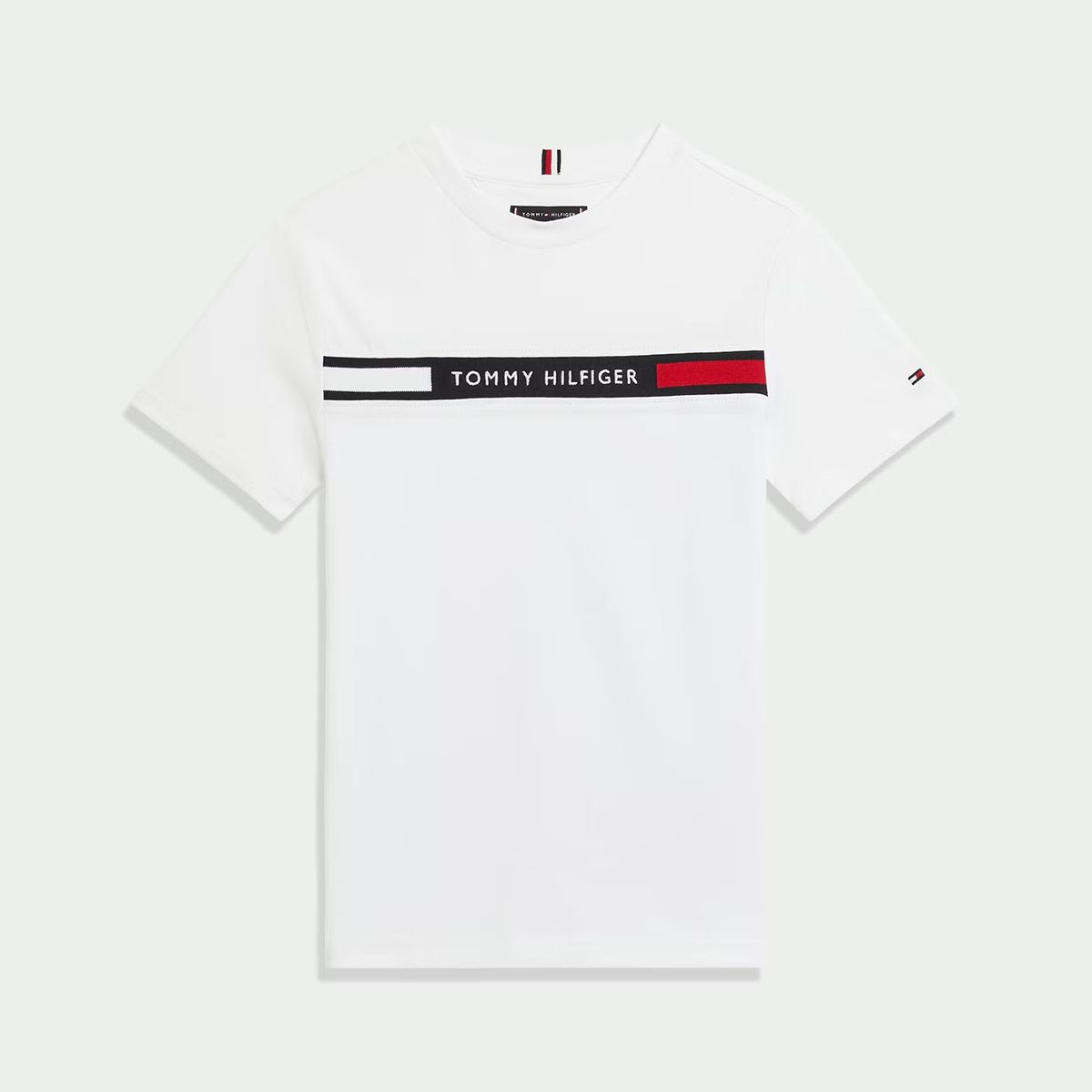 TOMMY HILFIGER - Polera Con Inserción De Punto Canal Blanco Tommy Hilfiger