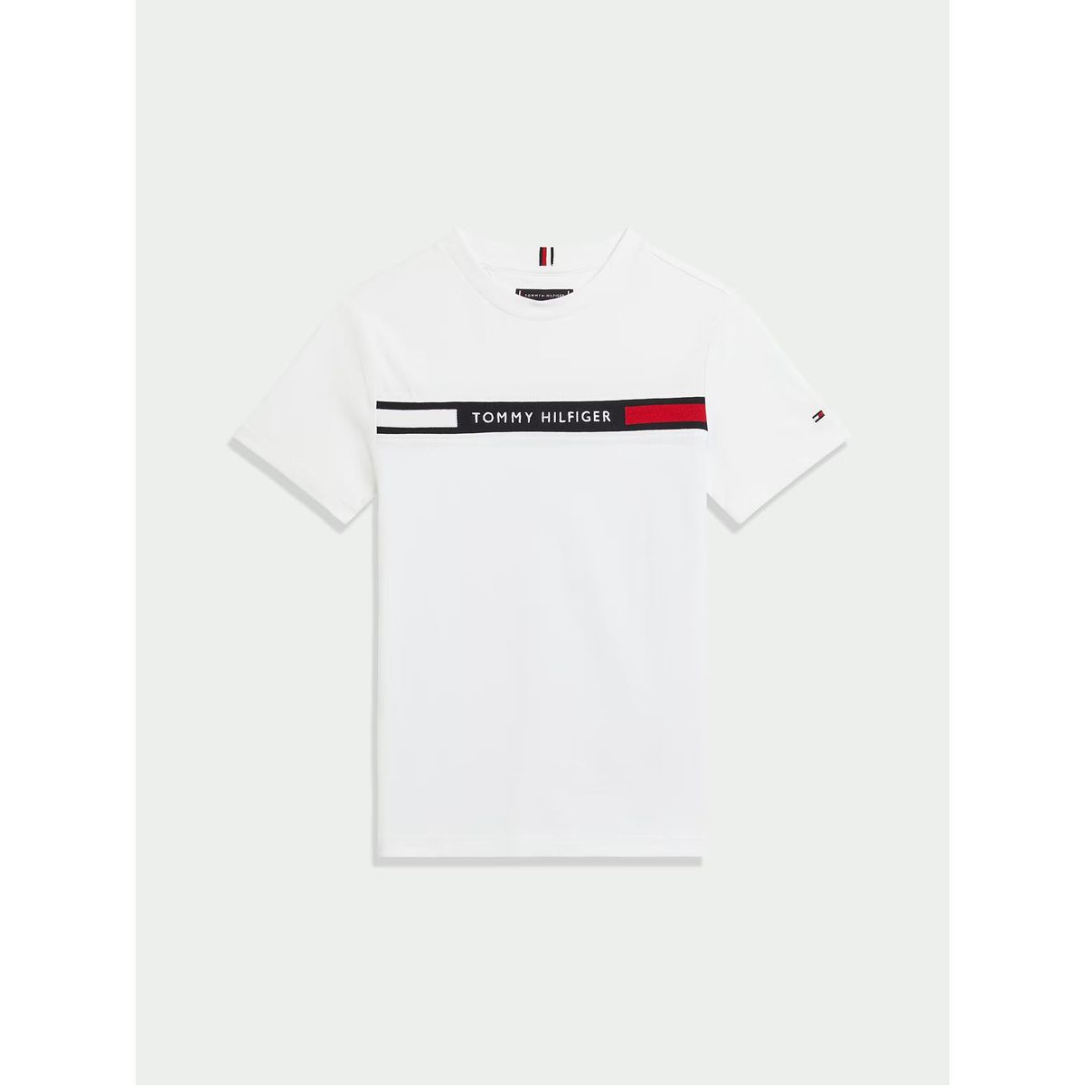 TOMMY HILFIGER - Polera Con Inserción De Punto Canal Blanco Tommy Hilfiger