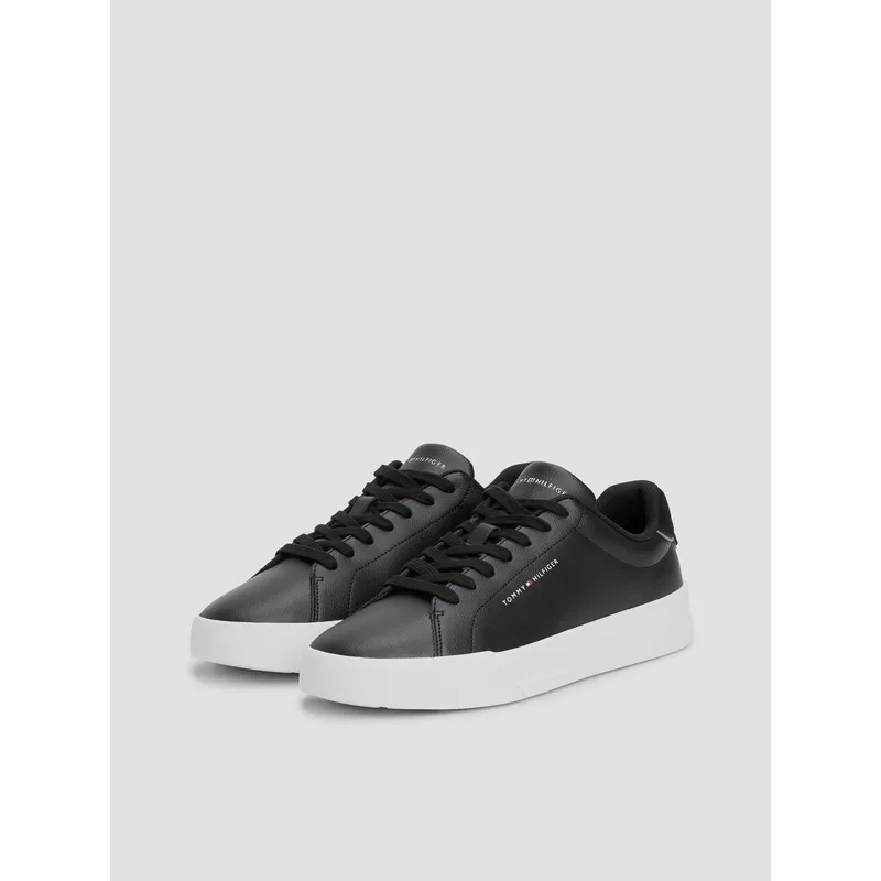 TOMMY HILFIGER - Zapatillas De Tenis Con Acabado Granulado Negro Tommy Hilfiger