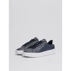 TOMMY HILFIGER - Zapatillas De Tenis Con Acabado Granulado Azul
