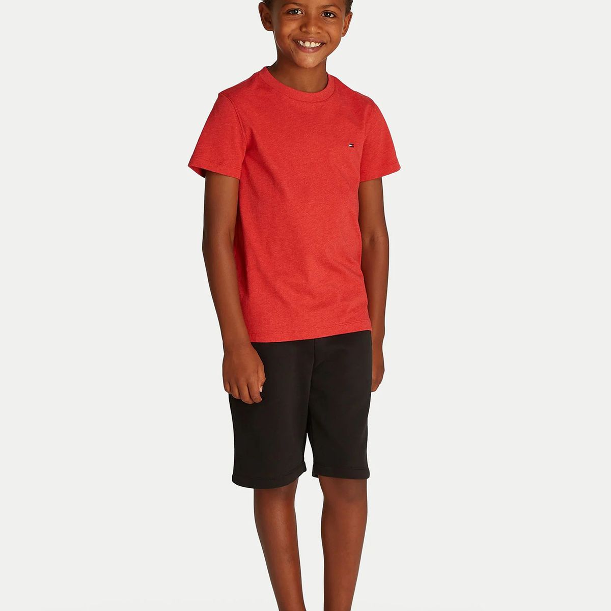 TOMMY HILFIGER - Polera Essential De Cuello Redondo Rojo Tommy Hilfiger