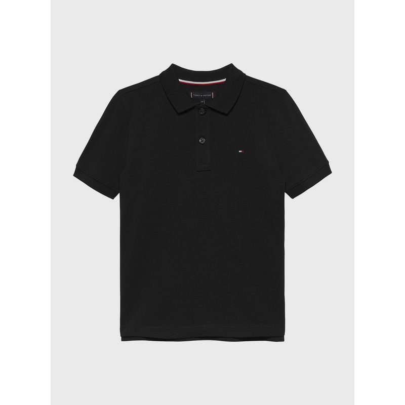 TOMMY HILFIGER - Polo Con Logo Y Corte Regular Essential Negro Tommy Hilfiger