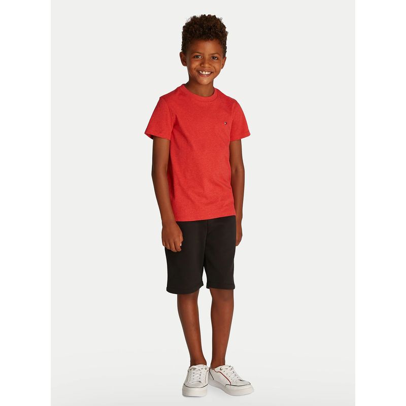 TOMMY HILFIGER - Polera Essential De Cuello Redondo Rojo Tommy Hilfiger