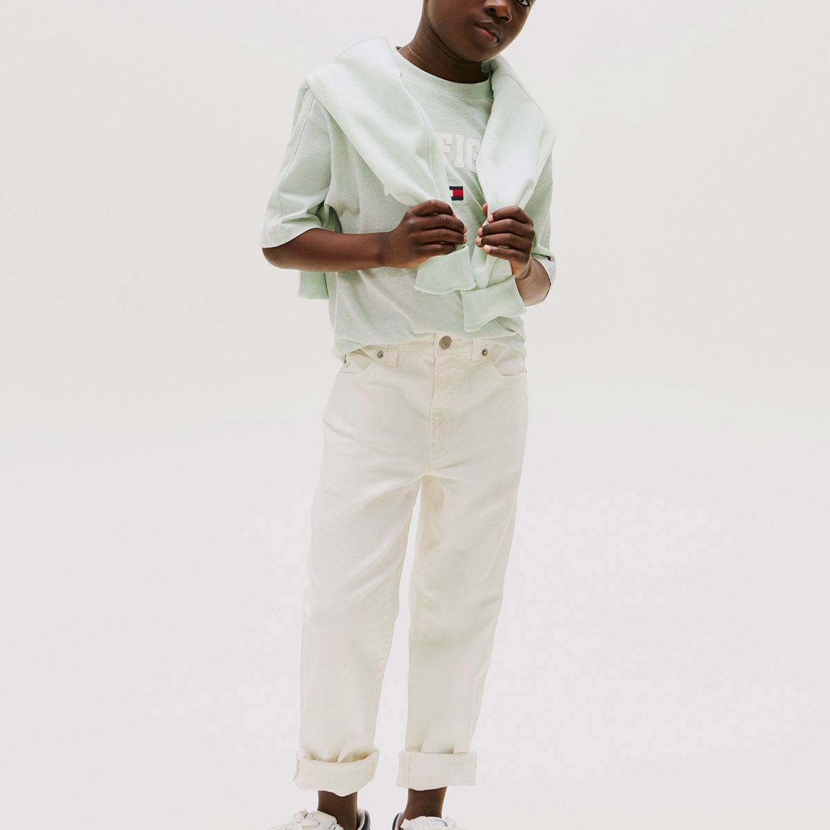 TOMMY HILFIGER - Polera Con Logo Universitario Verde Tommy Hilfiger