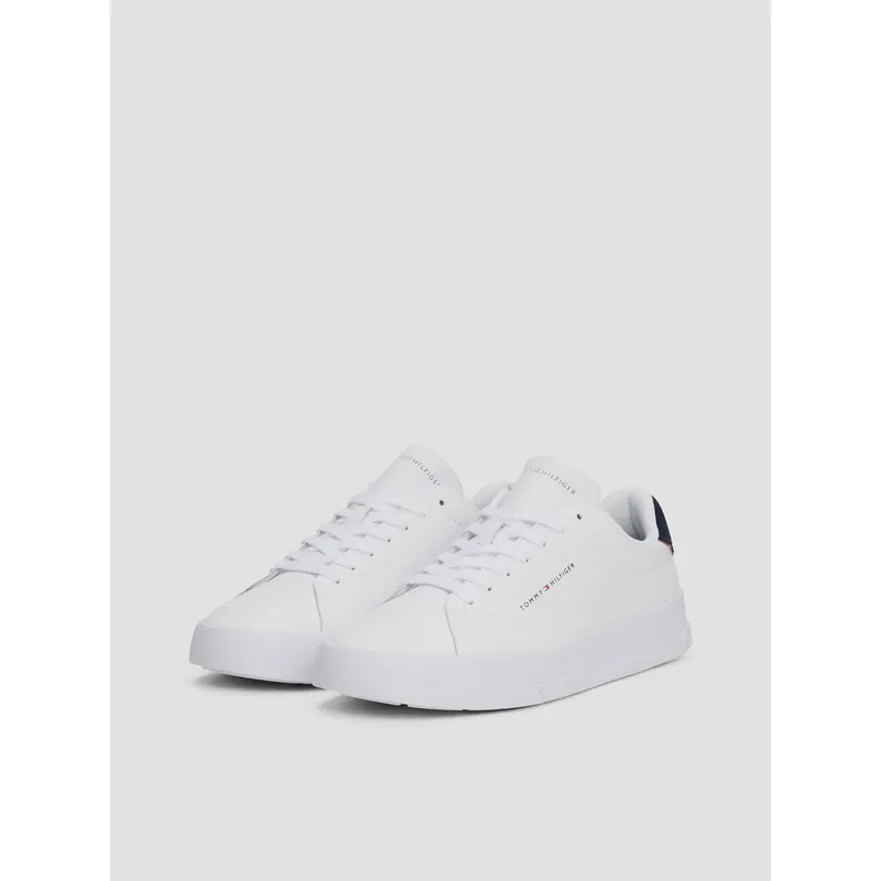 TOMMY HILFIGER - Zapatillas De Tenis Con Acabado Granulado Blanco Tommy Hilfiger