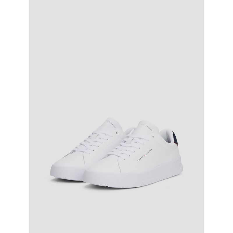 TOMMY HILFIGER - Zapatillas De Tenis Con Acabado Granulado Blanco Tommy Hilfiger