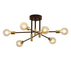 UMEXUS - Lámpara Techo 6 Luces Moderna de Lujo -Sin ampolleta