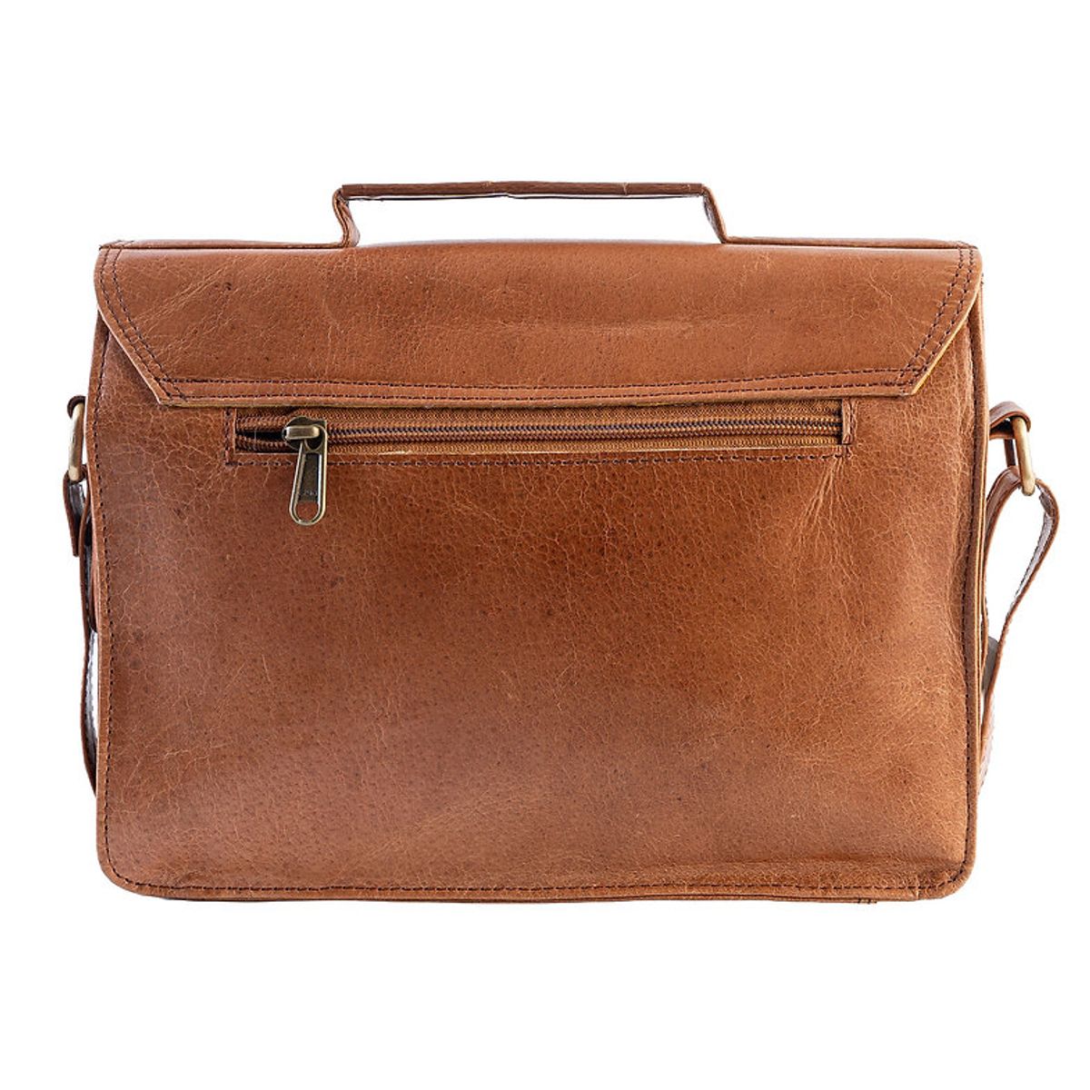 FRANZ MOSSI - Bolso Bandolera de cuero natural color marrón elegante Franz Mossi