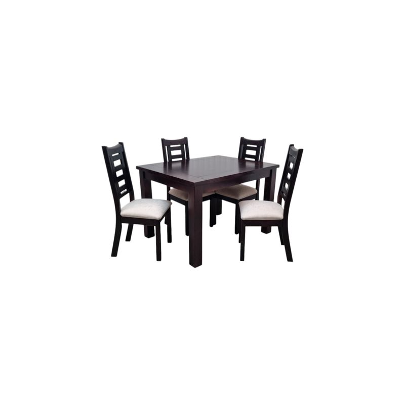 GENERICO - Comedor Hamburgo 4 Sillas Chocolate Rectangular
