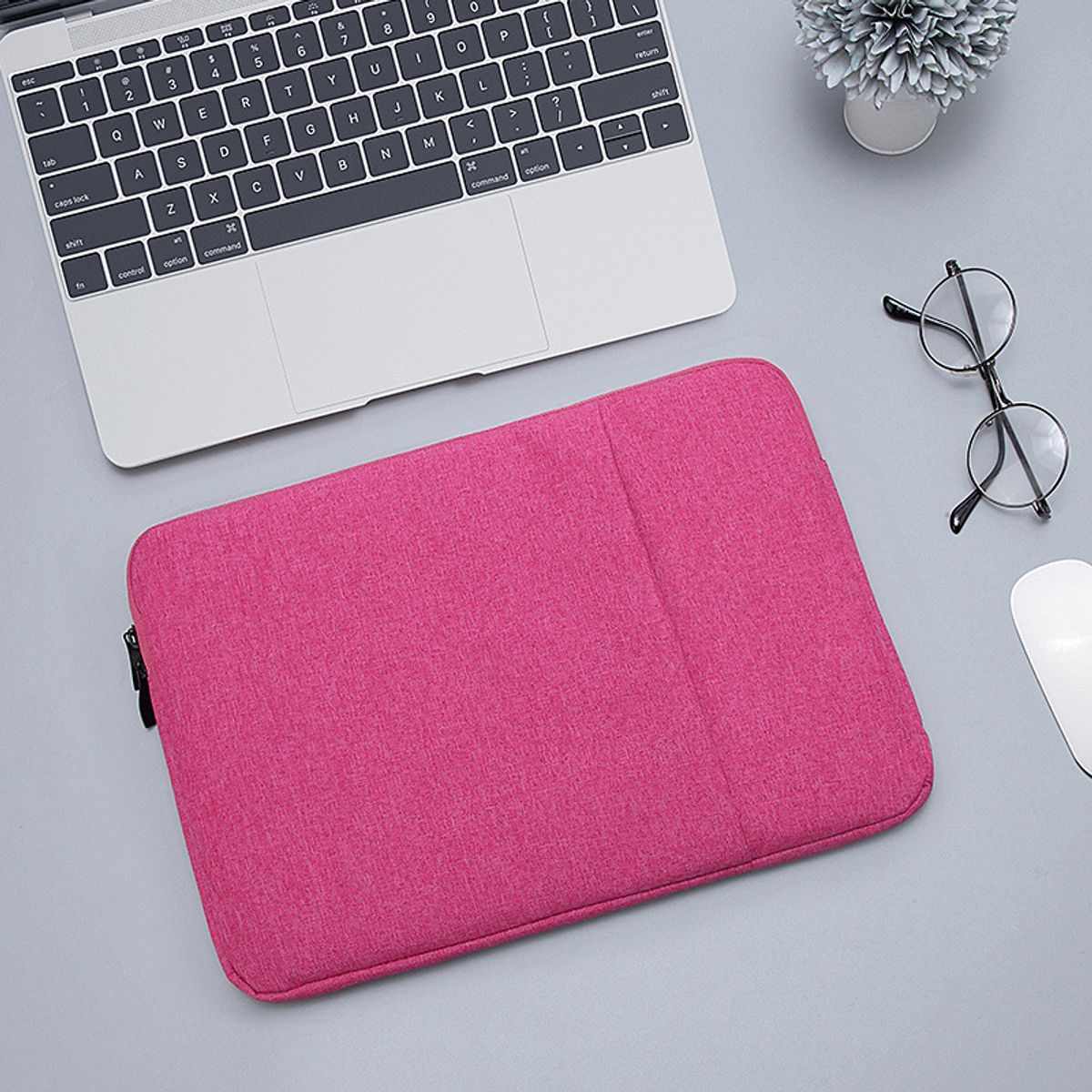 GENERICO - Funda Bolso Impermeable Para Macbook, Notebook y Tablet 14,1 - Fucsia