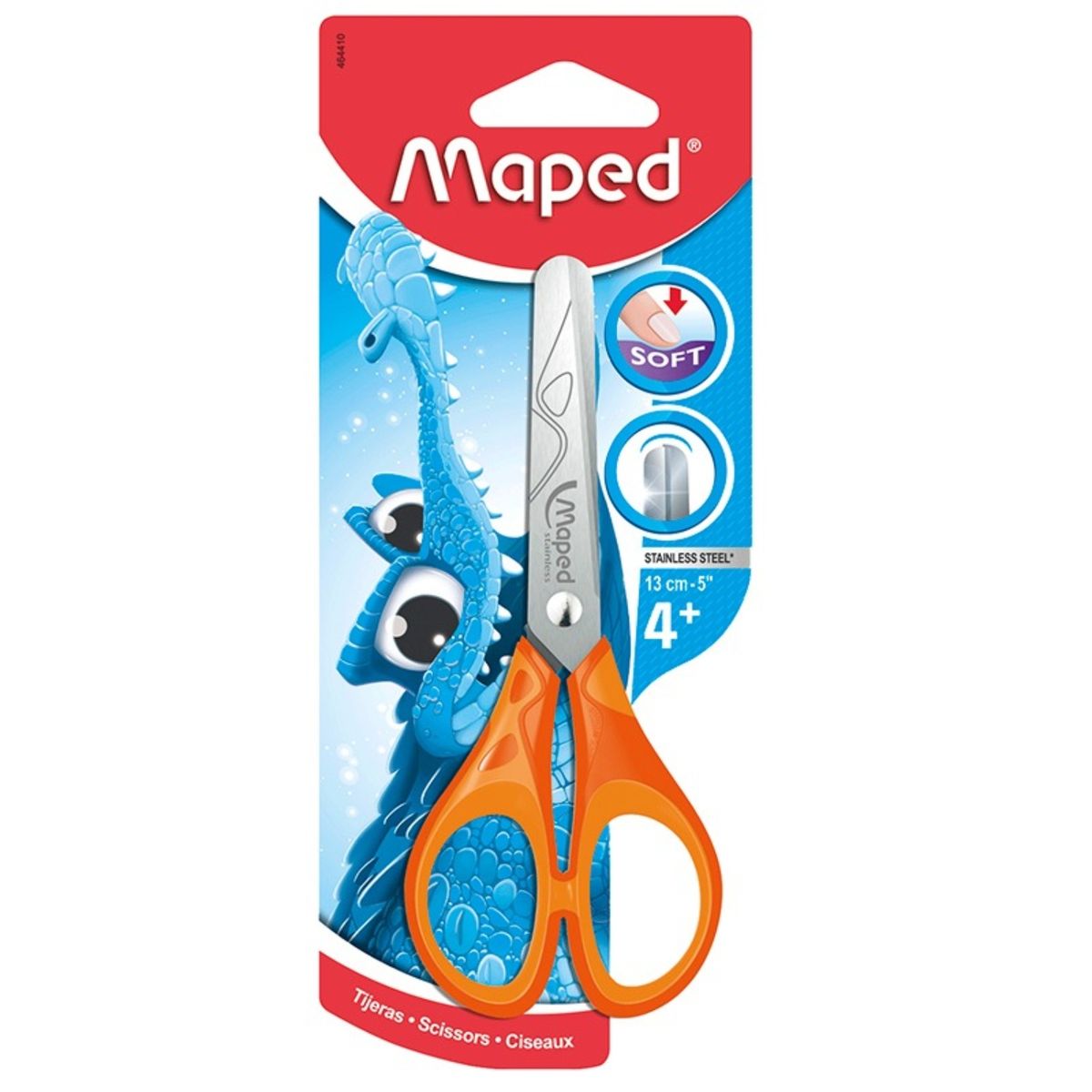 MAPED - PACK X 4 TIJERA MANGO NARANJA SOFT 13 CM  MAPED