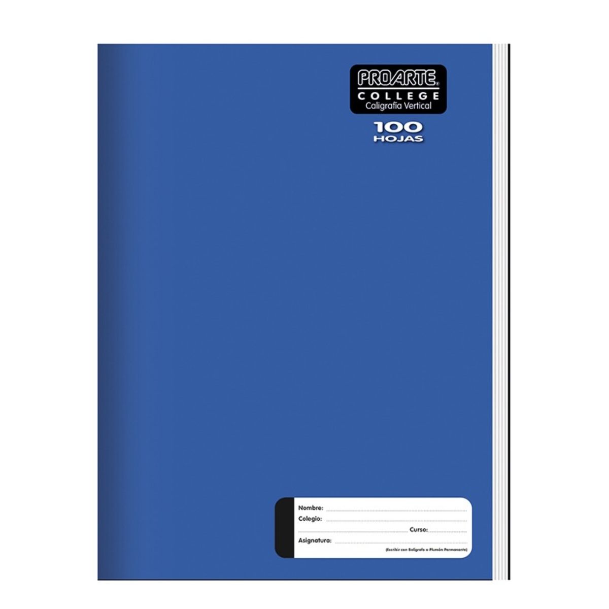 PROARTE - PACK X 4 CUADERNO COLLEGE LISO CALIGRAFÍA VERTICAL 100H