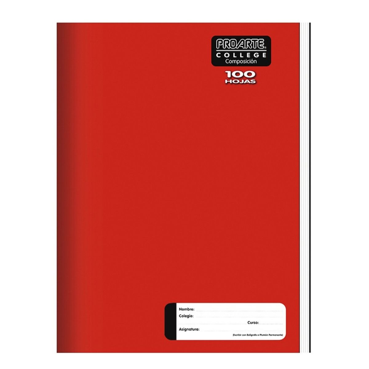 PROARTE - PACK X 4 CUADERNO COLLEGE LISO COMPOSICIÓN 100 HOJAS