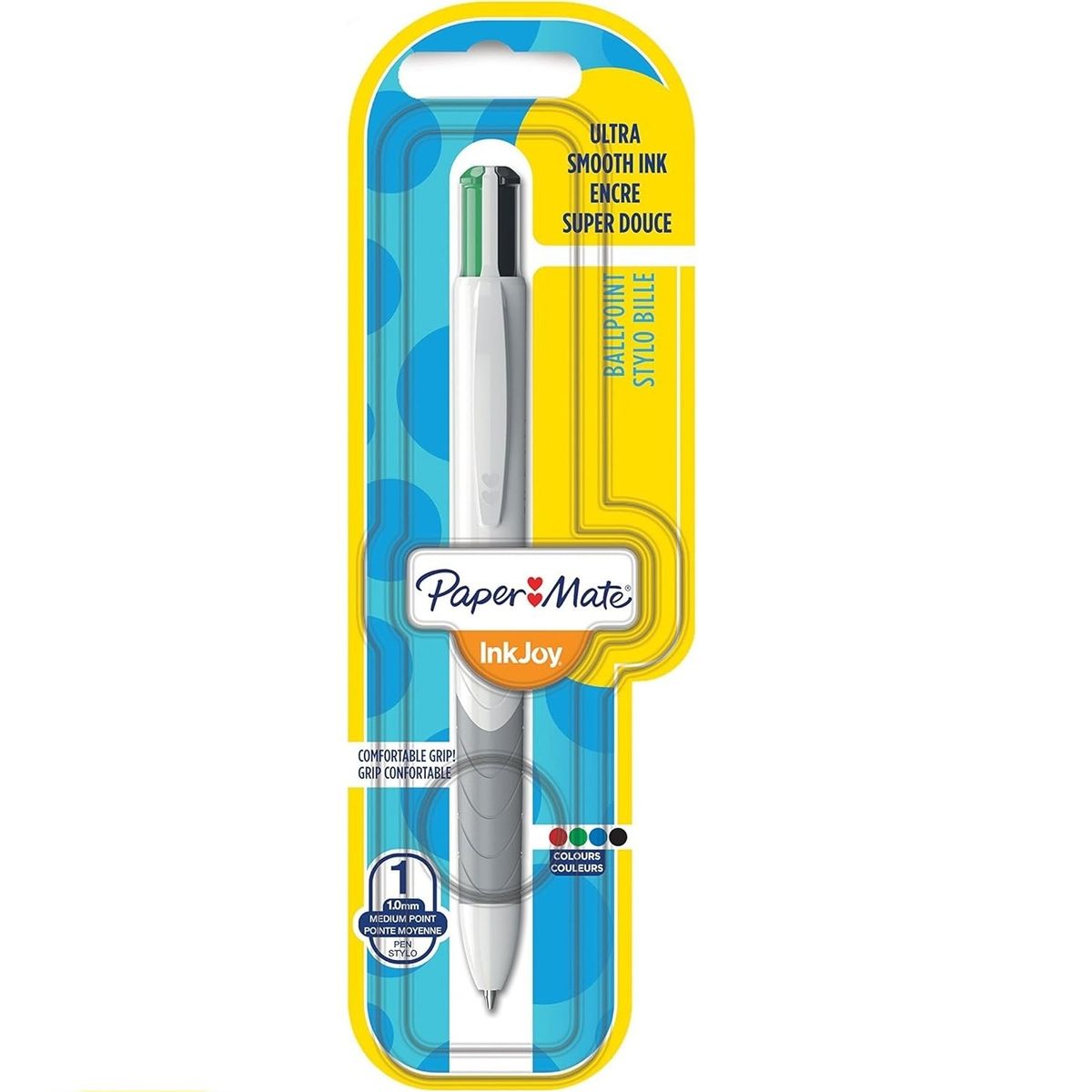 PAPER MATE - PACK X 4 BOLÍGRAFOS INKJOY QUATRO 4 COLORES BÁSICOS TJX1