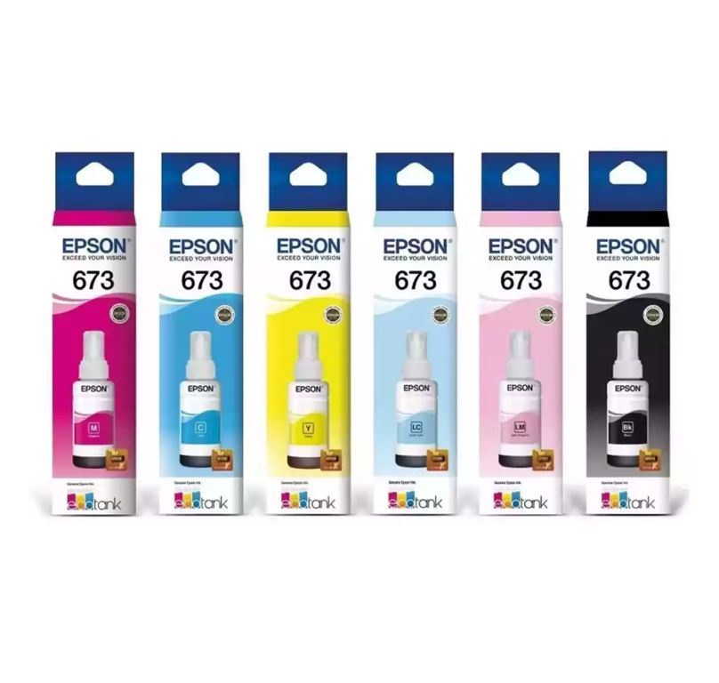 Epson Tinta T673 Pack 6 L800 / L1800 / L805 / L810 / L850