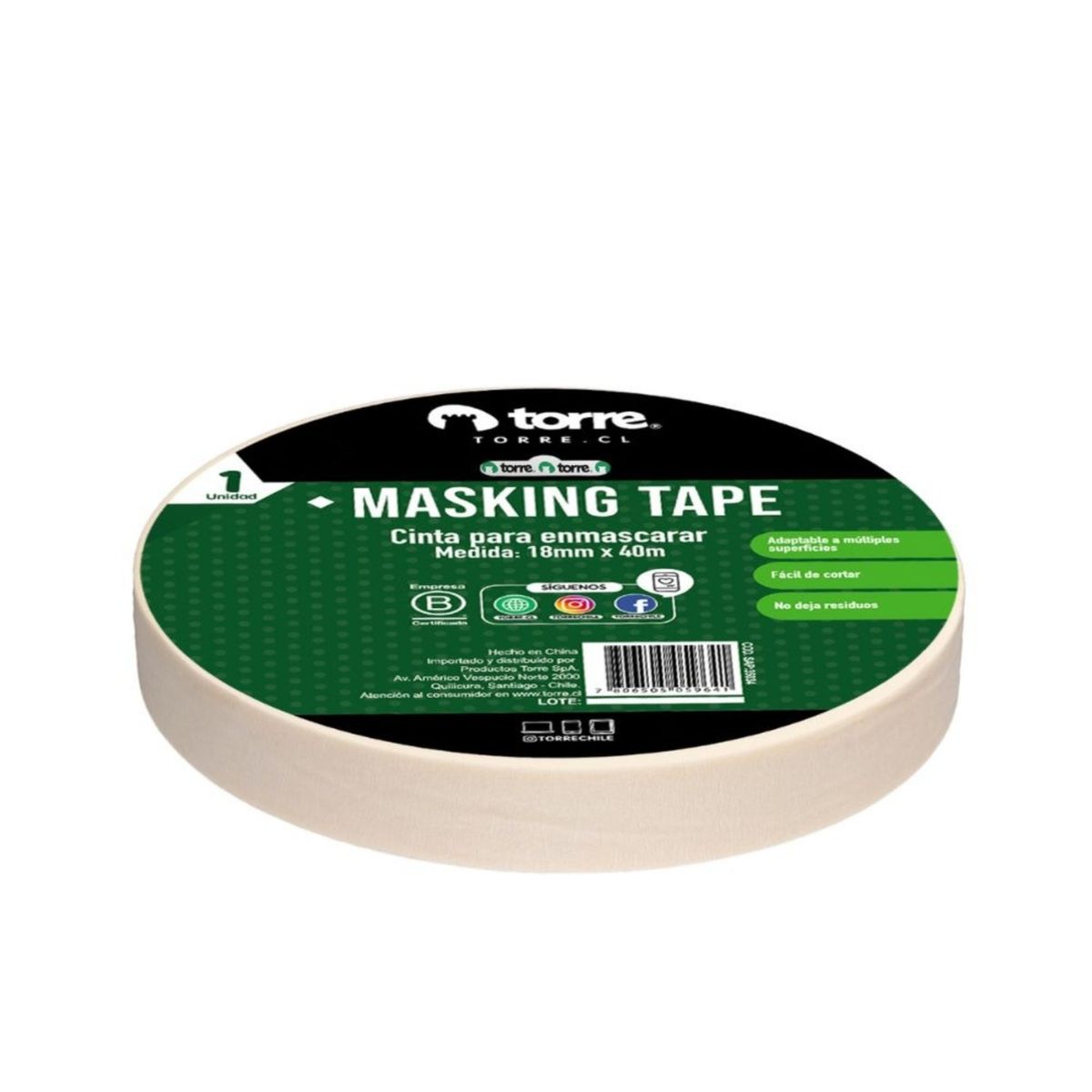 TORRE - PACK X 4 CINTA MASKING TAPE CREMA 18MM x 40M. – TORRE