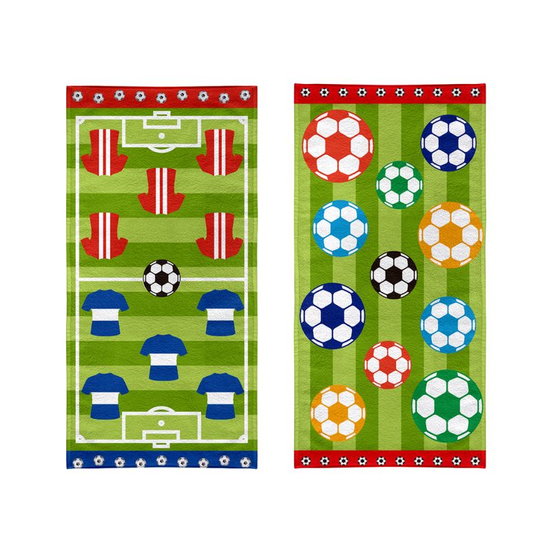 CHITECO - Pack 2 Toallas De Playa Chiteco 100% Algodón 70x140cm Diseño Futbol