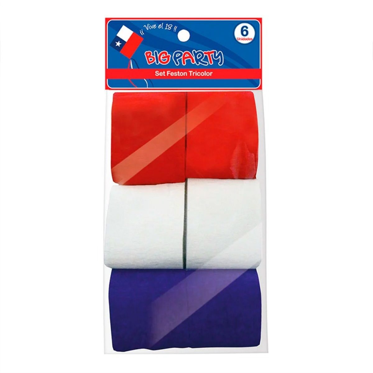 BIG PARTY - PACK X 4 SET 6 FESTONES TRICOLOR  BIG PARTY