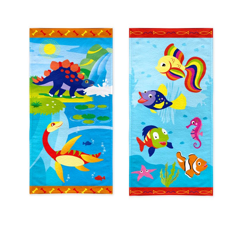 CHITECO - Pack 2 Toallas De Playa Chiteco 100% Algodón 70x140cm Diseño Niños