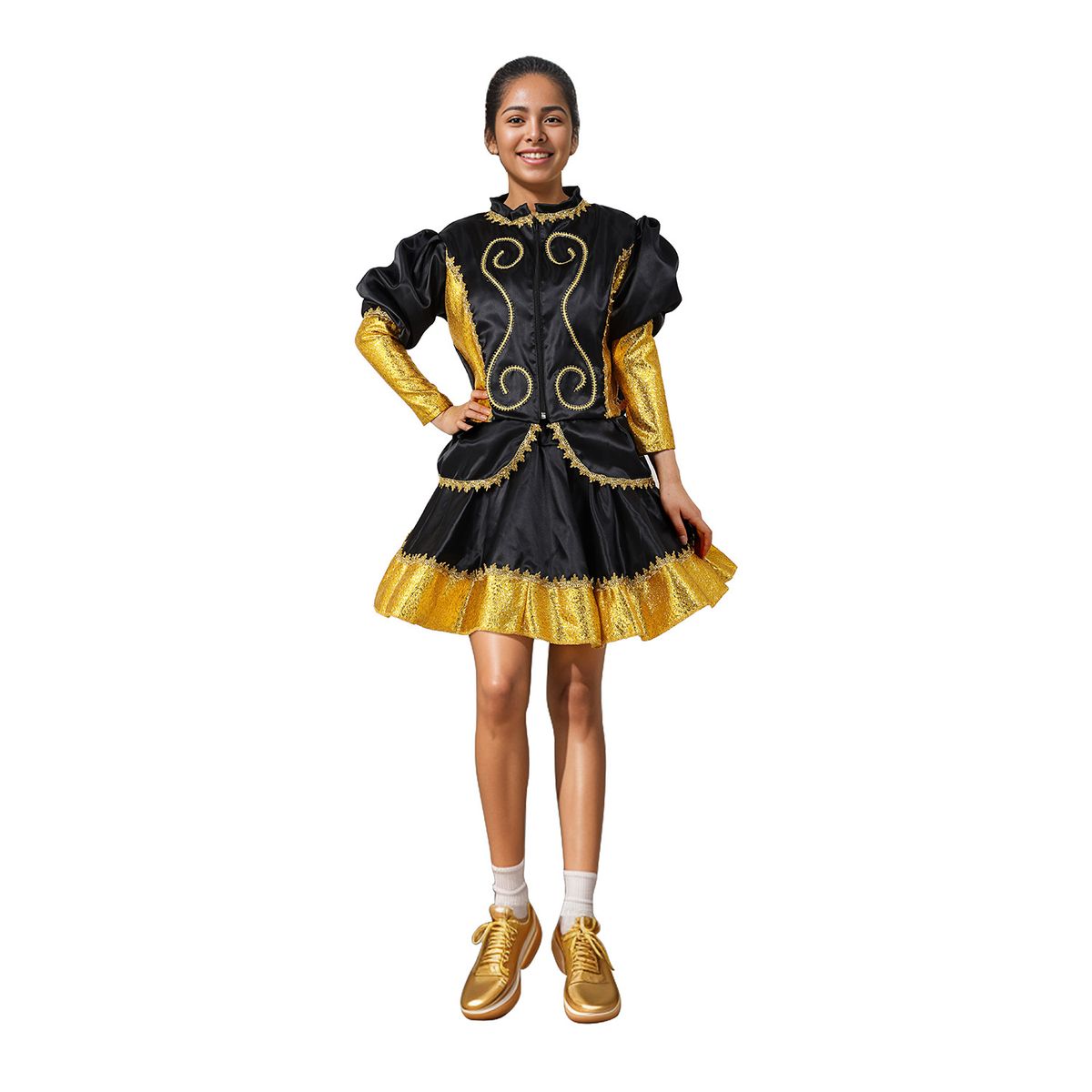 GENERICO - Traje Típico Caporal Mujer Negro Talla S