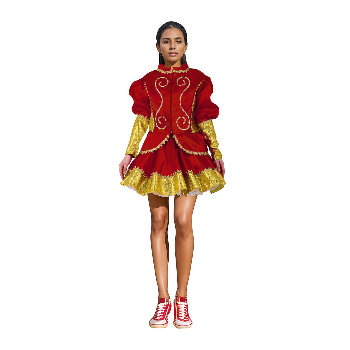 GENERICO - Traje Típico Caporal Mujer Rojo Talla M