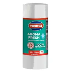 VIRUTEX - PACK X 4 BOLSAS DE BASURA RECICLADA BLANCA 50×70 CM