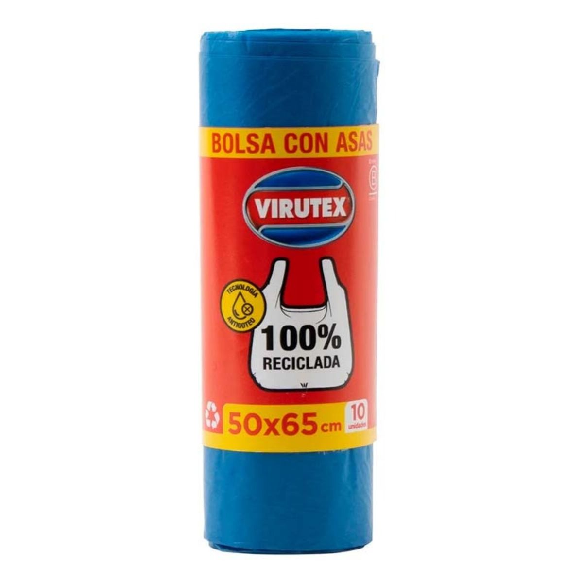VIRUTEX - PACK X 4 BOLSAS DE BASURA CON ASAS 50×65 CENTIMETROS  VIRUTEX
