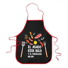 PALERMO - PACK X 4 DELANTAL COCINA ANTICUCHO NEGRO