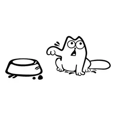 GENERICO - Sticker Gato Con Hambre Comida Gasolina Auto Camioneta