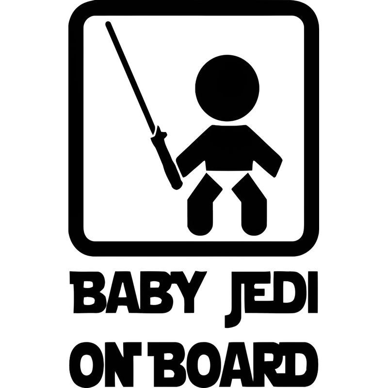 GENERICO - Sticker Baby Jedi On Board A Bordo Auto Camioneta