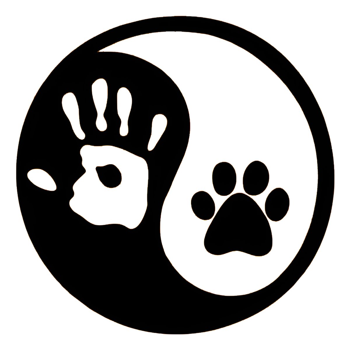 GENERICO - Sticker Yin Yang Mano Pata Mascota Perro Auto Camioneta