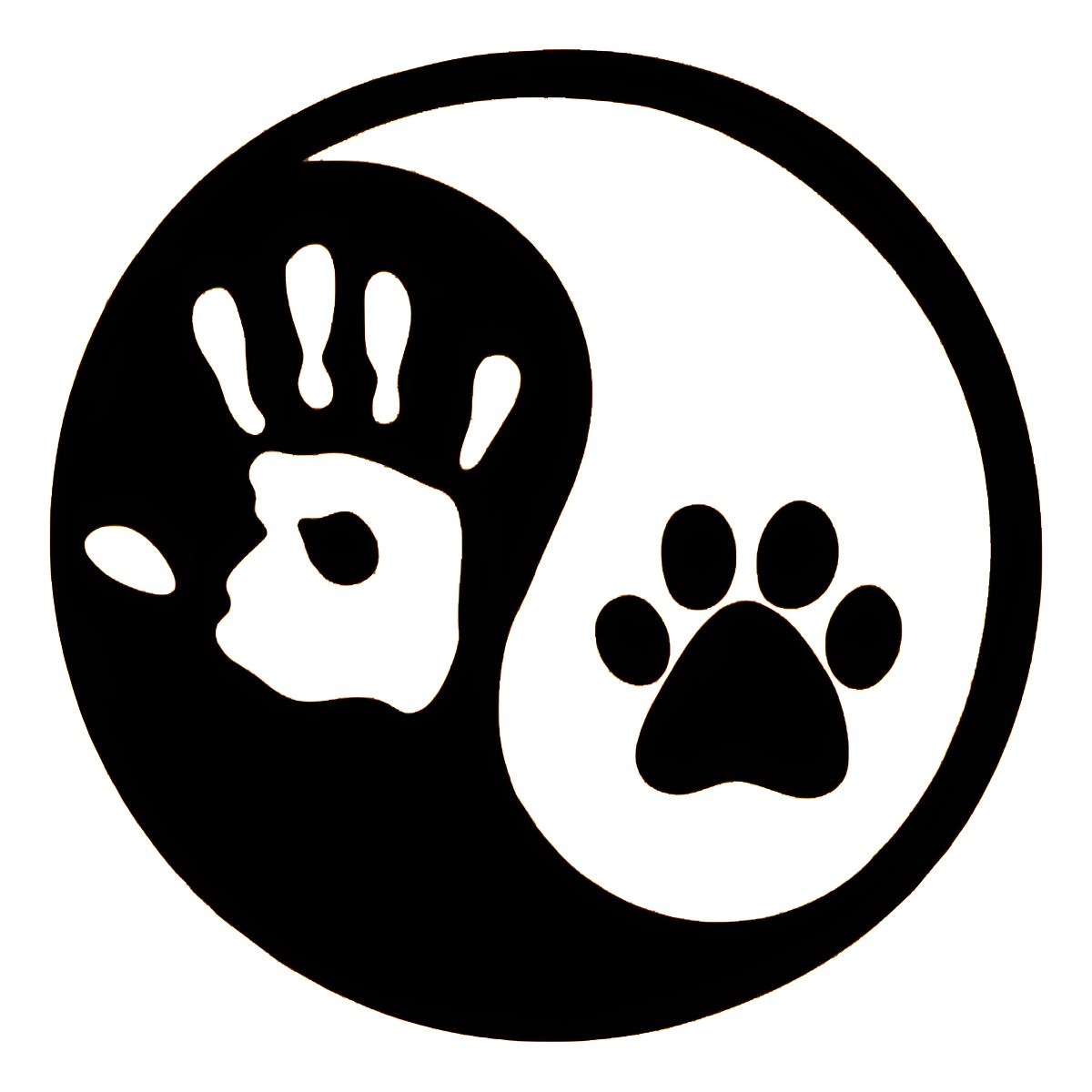 GENERICO - Sticker Yin Yang Mano Pata Mascota Perro Auto Camioneta