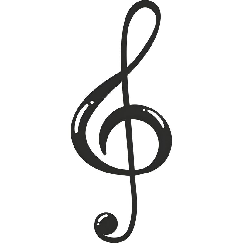 GENERICO - Sticker Llave De Sol Clave Pentagrama Música Auto Camioneta