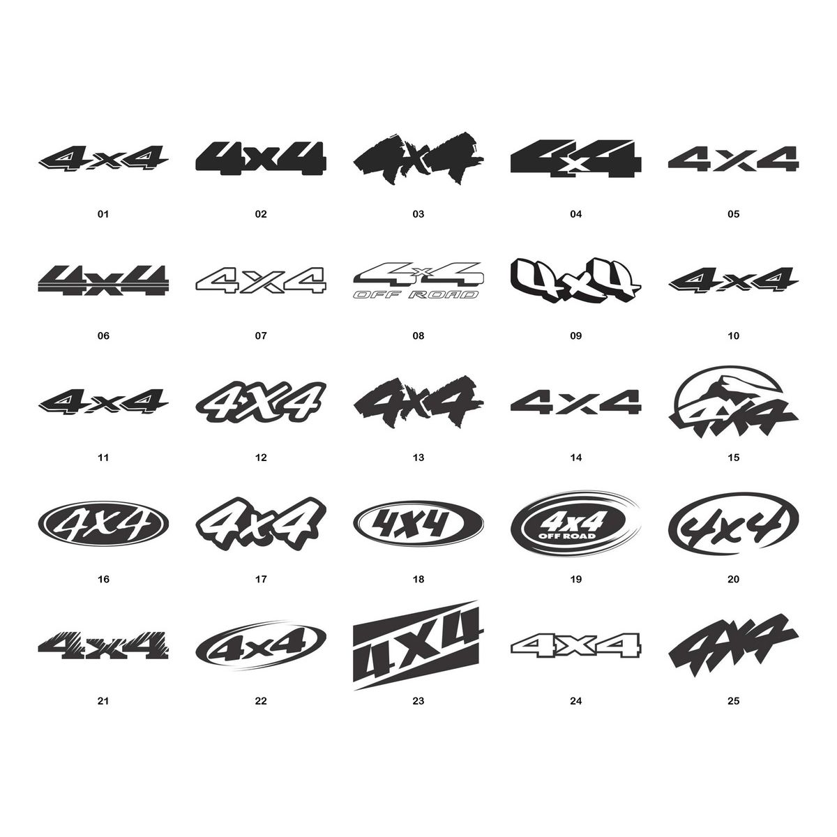 GENERICO - Sticker 4x4 Off Road Camioneta AWD Par Ambos Lados