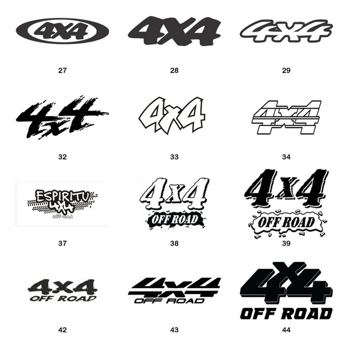 GENERICO - Sticker 4x4 Off Road Camioneta AWD Par Ambos Lados