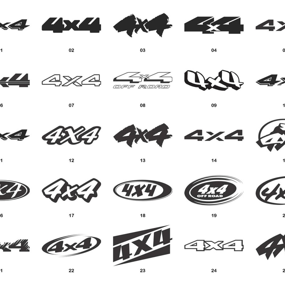 GENERICO - Sticker 4x4 Off Road Camioneta AWD Par Ambos Lados