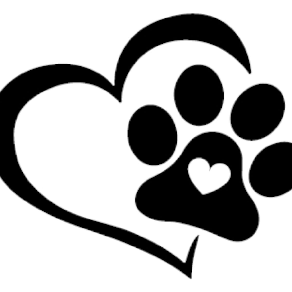 GENERICO - Sticker Paw Print And Heart Dog Corazón Pata Perro Auto