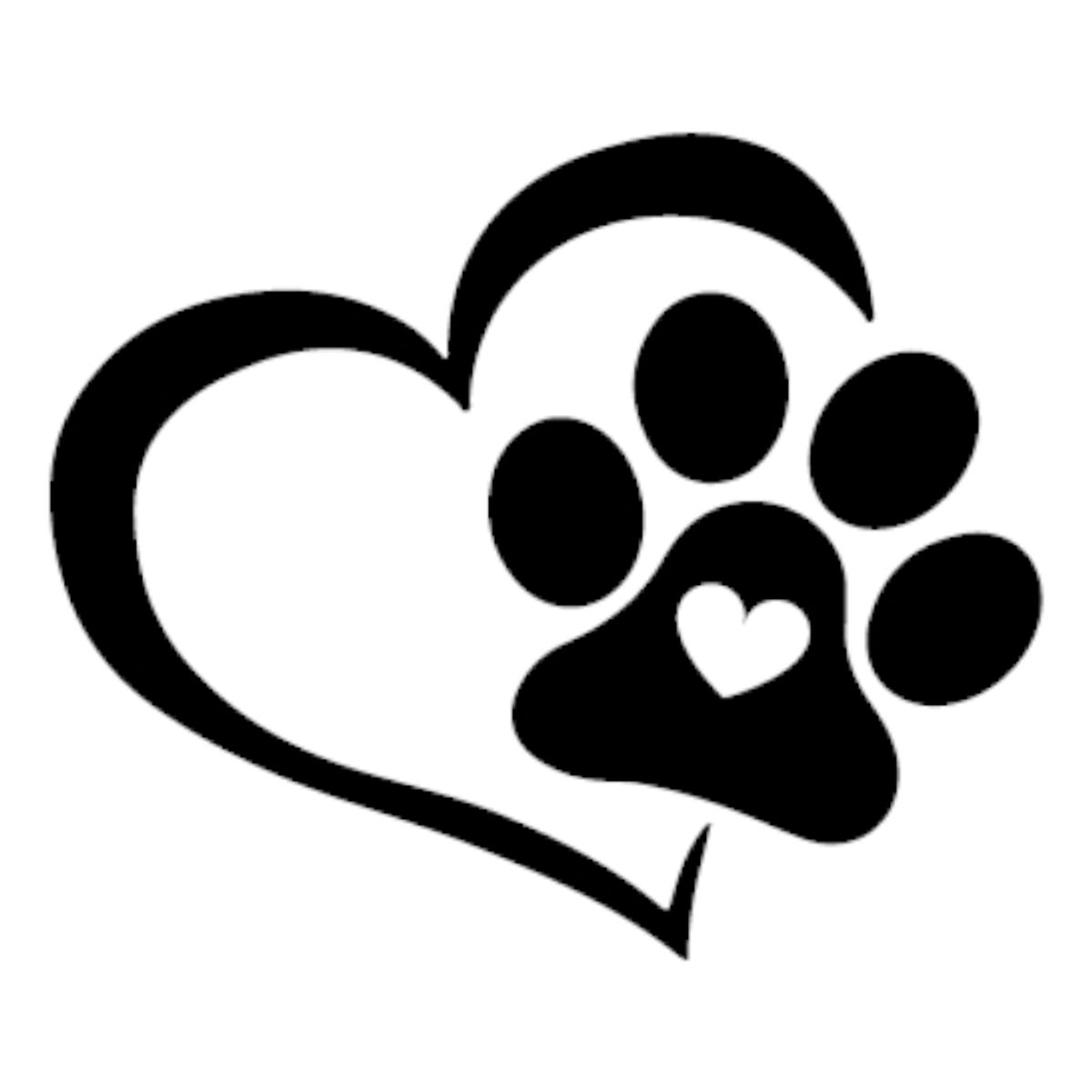 GENERICO - Sticker Paw Print And Heart Dog Corazón Pata Perro Auto