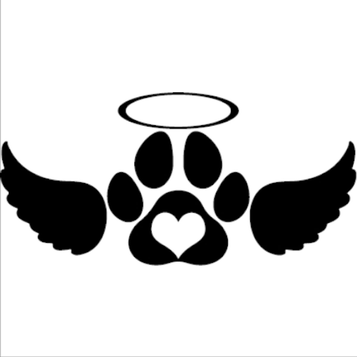 GENERICO - Sticker Dog Paw Print With Angel Wings Patitas Perro Alas