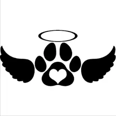 GENERICO - Sticker Dog Paw Print With Angel Wings Patitas Perro Alas