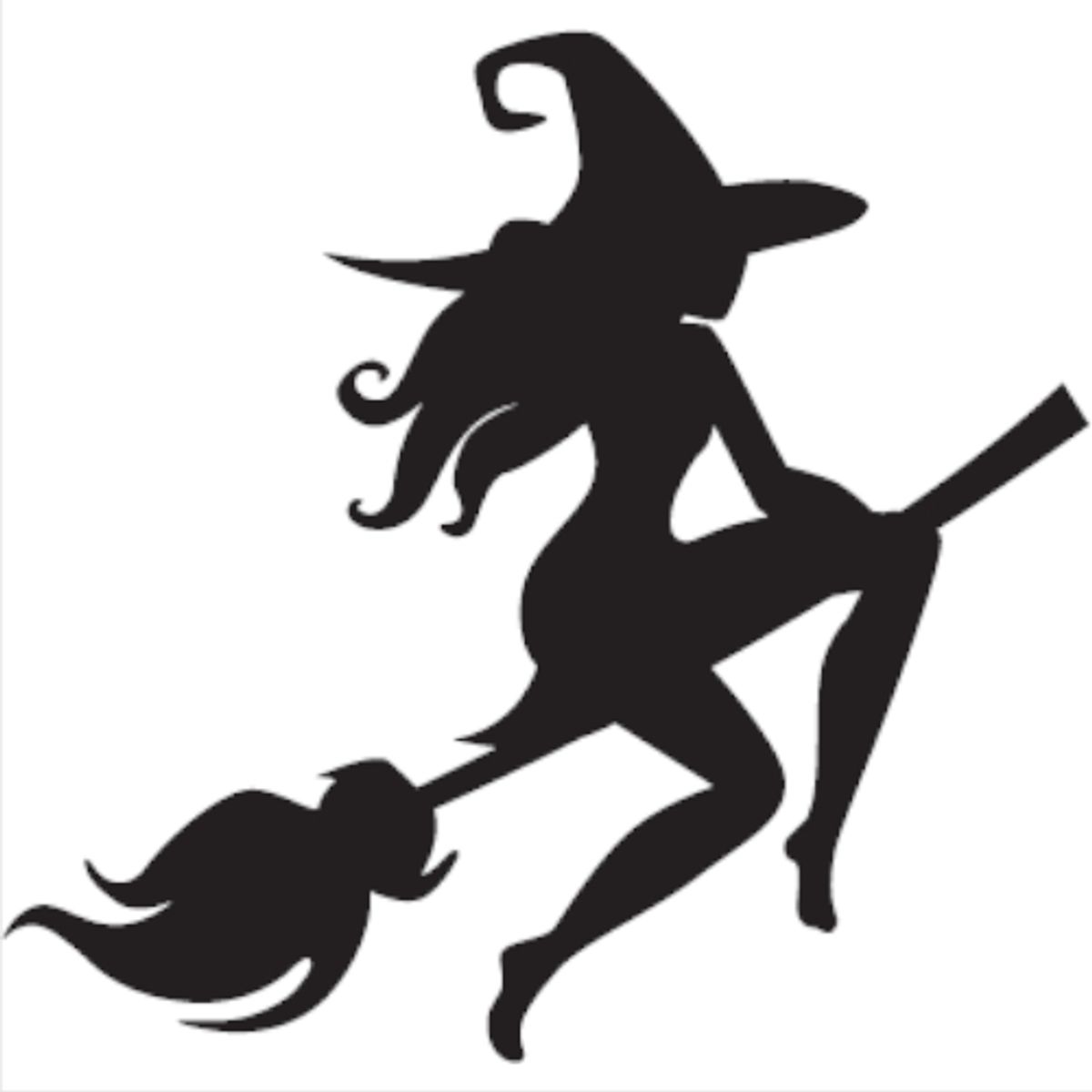 GENERICO - Sticker Witch Riding Broom Bruja Escoba Auto Camioneta