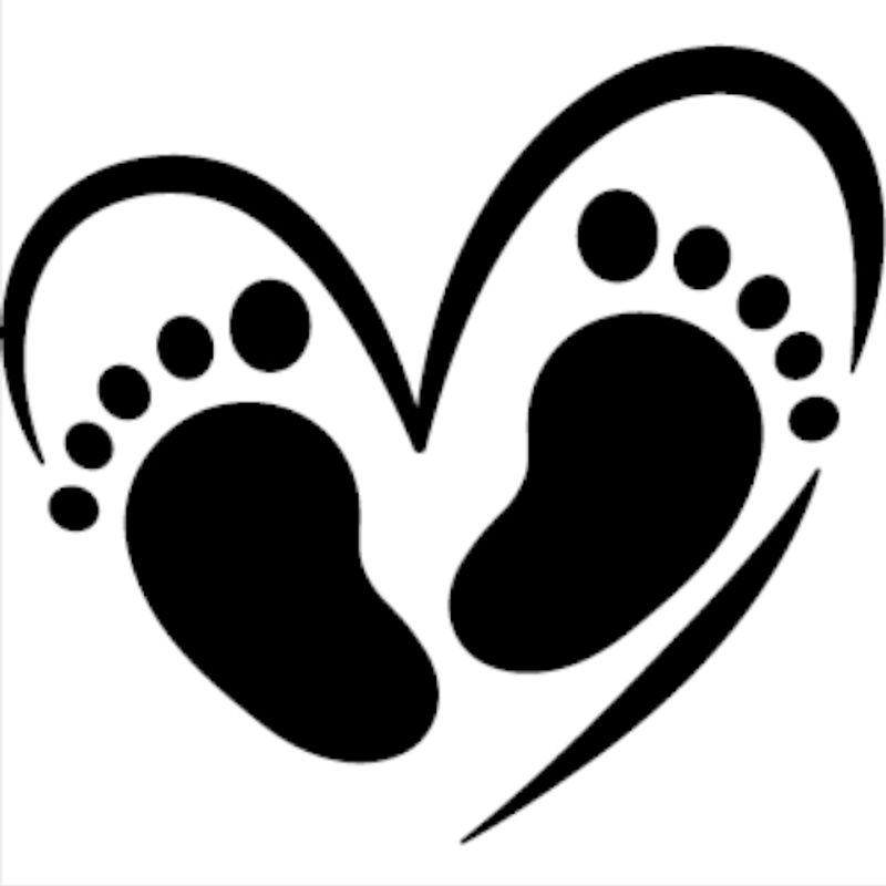 GENERICO - Sticker Heart With Baby Feet Corazón Pie Bebe Auto Camioneta