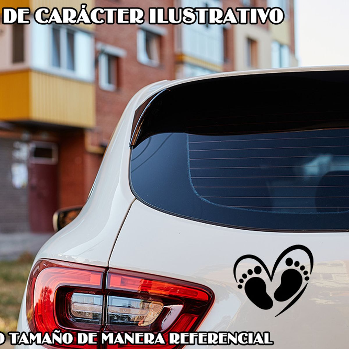 GENERICO - Sticker Heart With Baby Feet Corazón Pie Bebe Auto Camioneta
