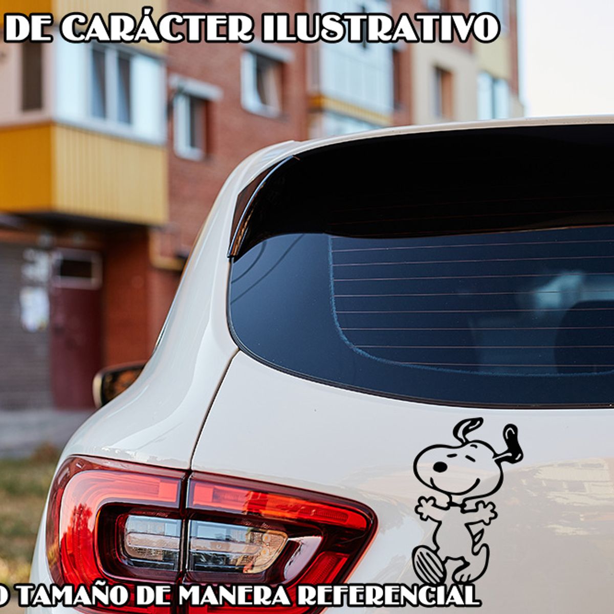 GENERICO - Sticker Snoopy Happy Johnnie Jones Fútbol Auto Camioneta