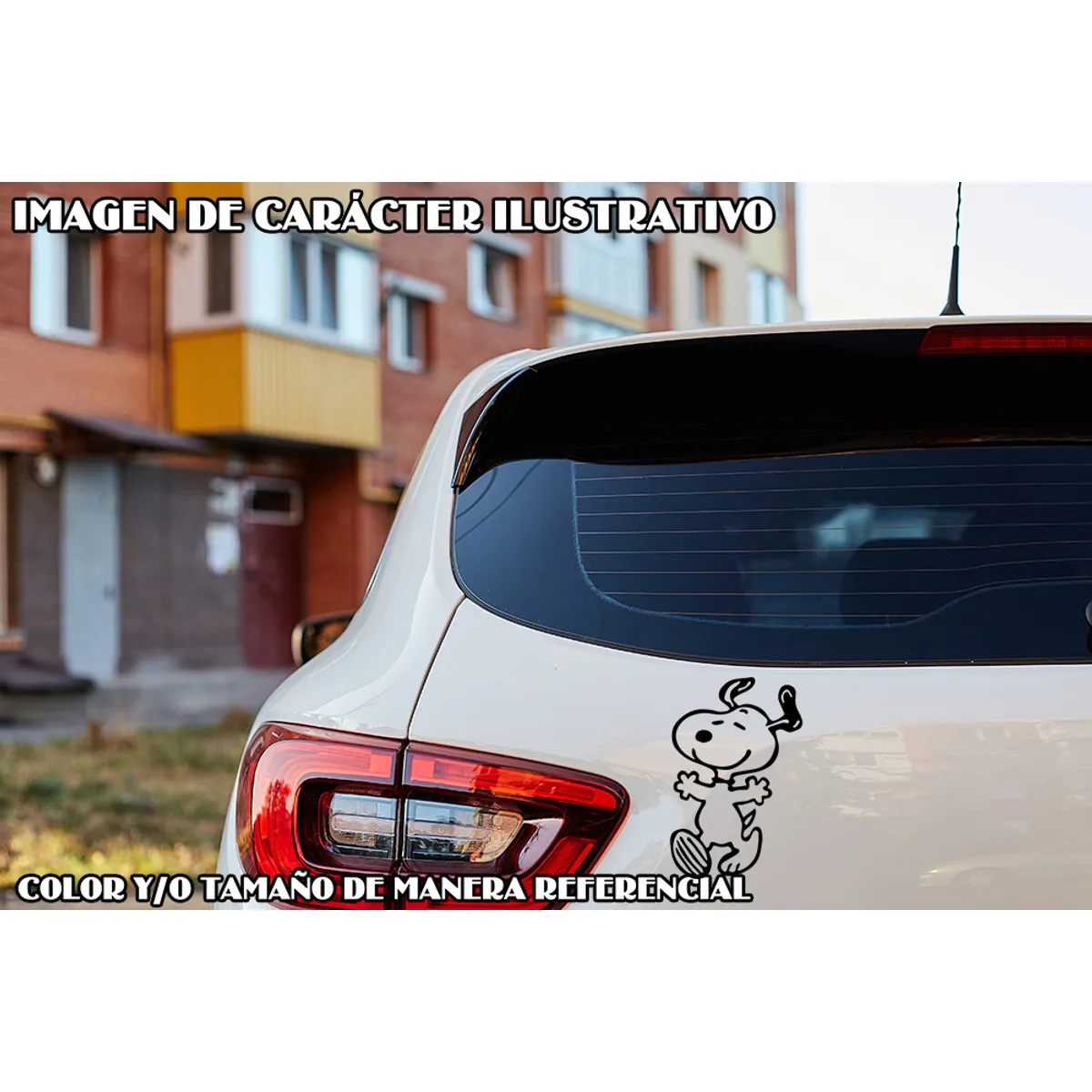 GENERICO - Sticker Snoopy Happy Johnnie Jones Fútbol Auto Camioneta