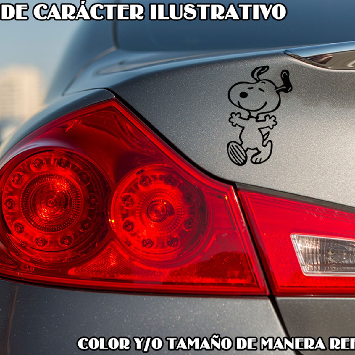 GENERICO - Sticker Snoopy Happy Johnnie Jones Fútbol Auto Camioneta