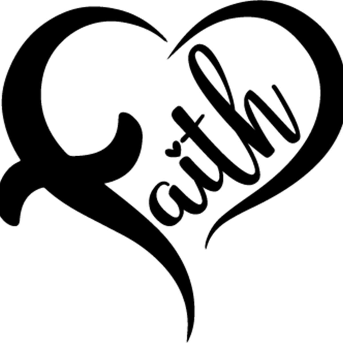 GENERICO - Sticker Heart Faith Jesús Corazón Fé Cristo Auto Camioneta