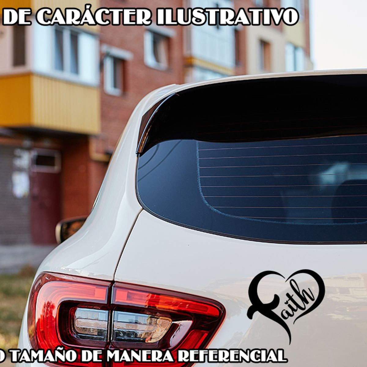 GENERICO - Sticker Heart Faith Jesús Corazón Fé Cristo Auto Camioneta