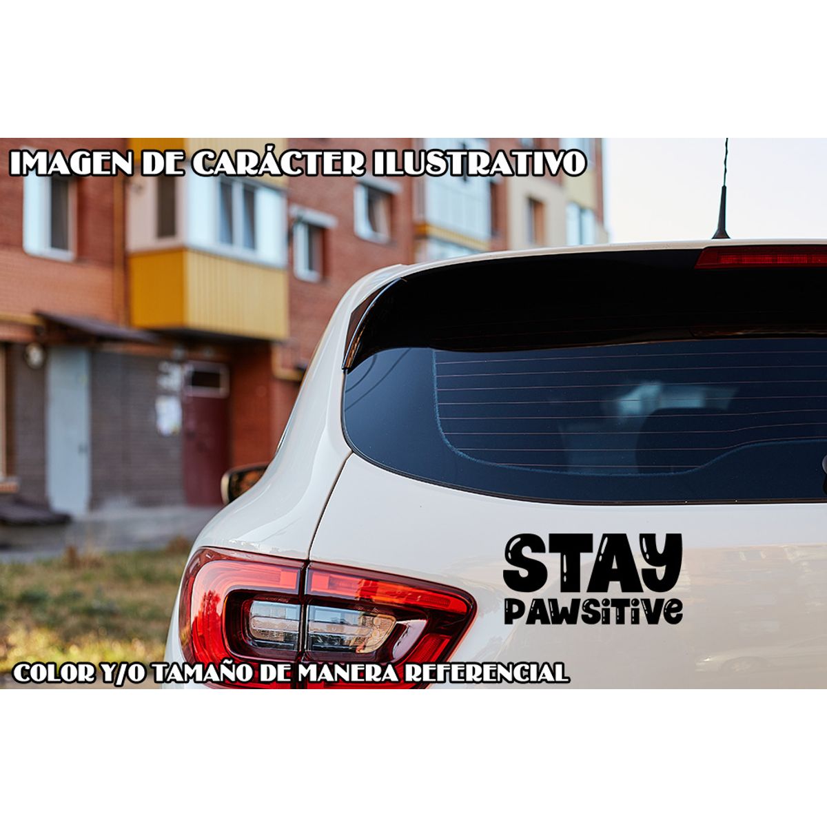 GENERICO - Sticker Stay Pawsitive Cat & Dog Lovers Auto Camioneta