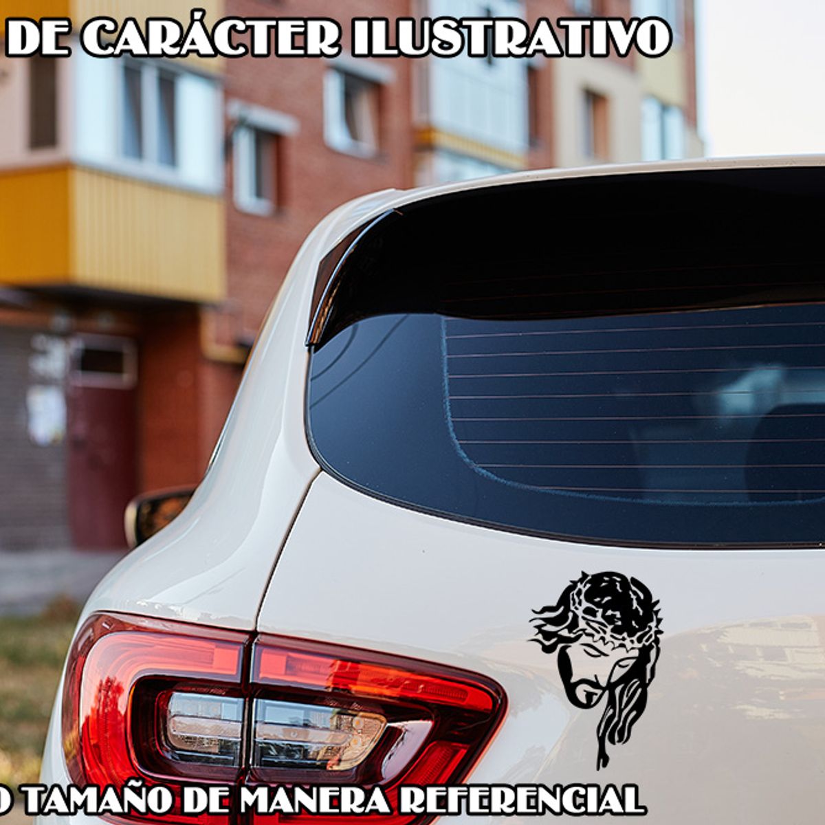 GENERICO - Sticker Jesús Corona De Espinas Jesucristo Salvación Auto